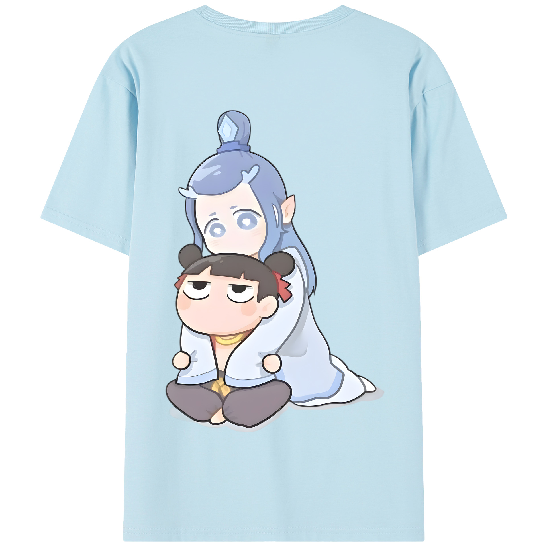 （画像用） Ne Zha 2 ナタ 魔童の大暴れ 綿100％半袖Tシャツ（背面プリント）